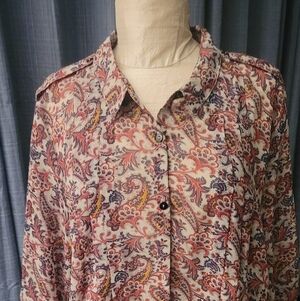 Simply Noelle Paisley Blouse XXL